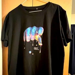 Black logo “This is the power of technology” short sleeve tee size L